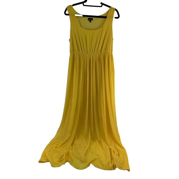 torrid Dresses & Skirts - Torrid Yellow Pleated Dress Gown Maxi Long Pullover Sleeveless Scoop Women Large